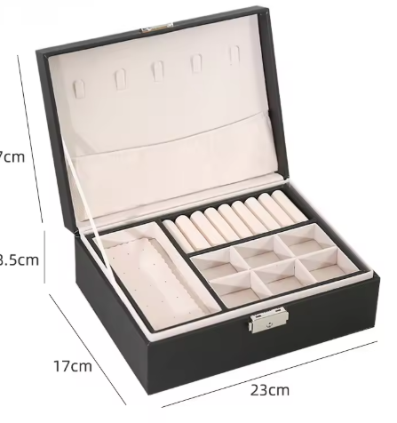 Double-layer Wooden Jewlery Box Ring Box Jewelry Boxes and Packaging with PU Leather Jewelry Storage Organizer and Makeup Case